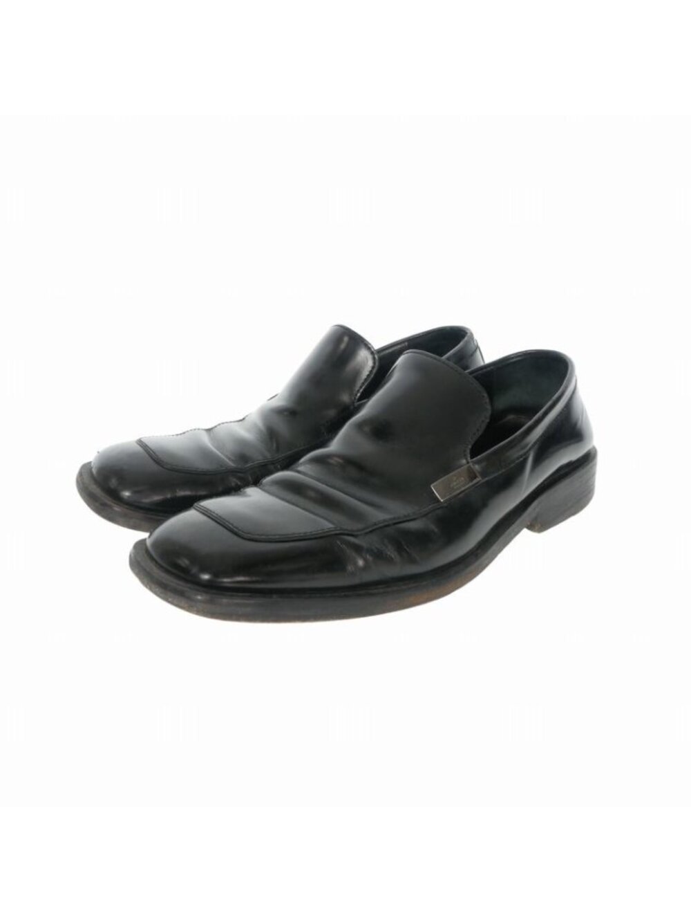 Gucci Square Toe Loafers Leather Shoes Black